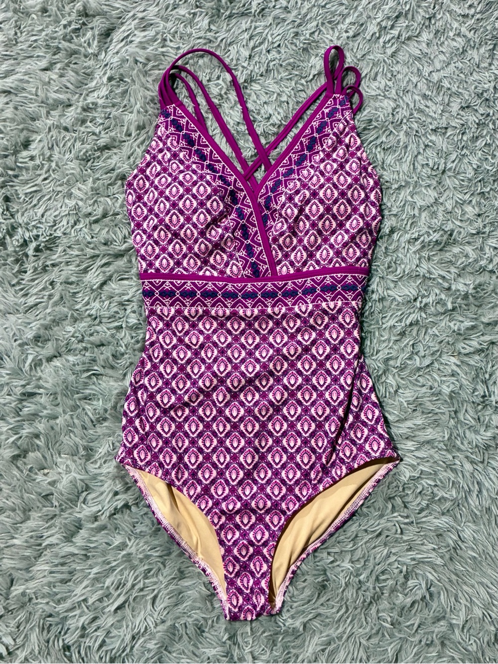 NEW Talbots Cabana Life collaboration one piece strappy padded swimsuit Medium
